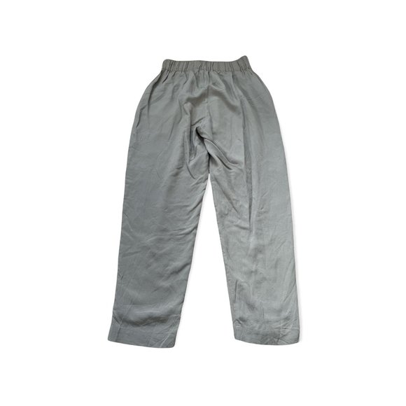 Grana Pull On Pants XS Short Petite XS PXS Gray Silk Lagenlook Straight Leg - Picture 4 of 9